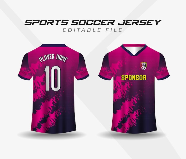 Sportief Jersey Ontwerp Voetbal Sport Sjabloon Uniform Grunge Achtergrondpatroon