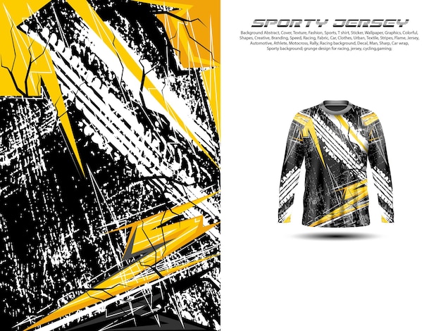 Sportieve Jersey Lange Mouw Abstrack Grunge 2