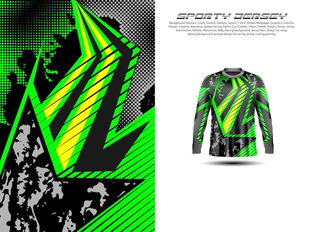 Sportieve jersey lange mouwen geometri abstrack grunge 1