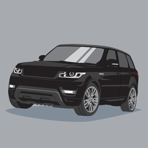 Sportieve SUV-auto in vectorstijl. Vector illustratie voertuig.