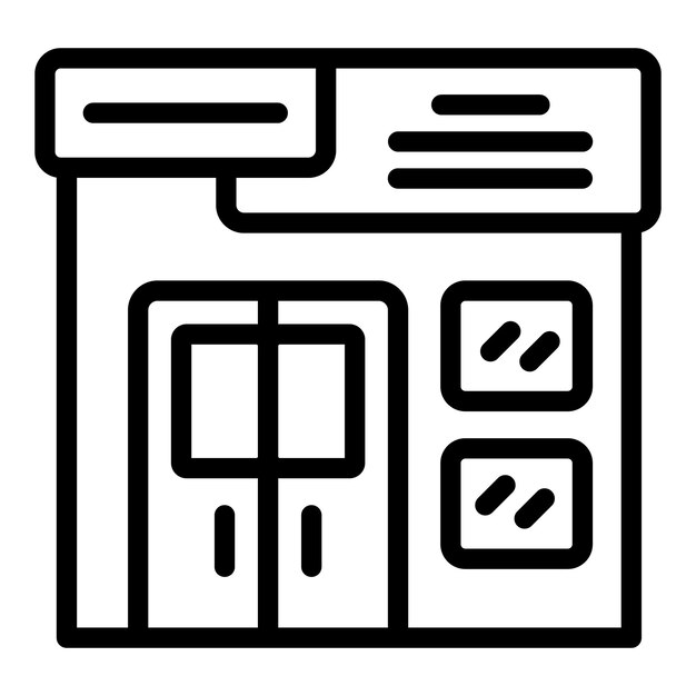 Sportieve winkel pictogram overzicht vector Goederen winkel Fitness sport