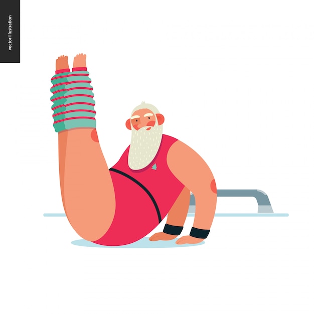 Vector sporting santa - aerobics