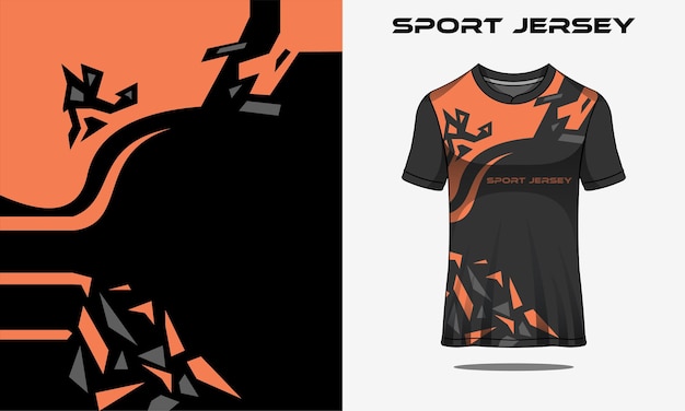 sportjersey oranje en grijs