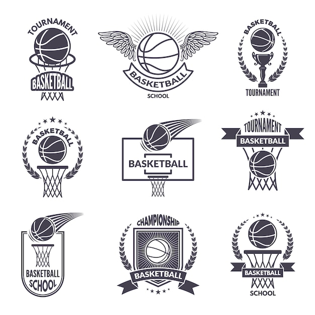Sportlabels voor basketbalclub.