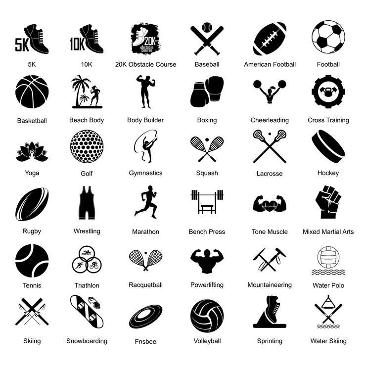 Vector sportpictogrammen ingesteld