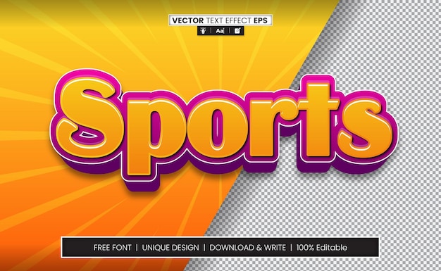 Sports 3D Text Effect Fully Editable