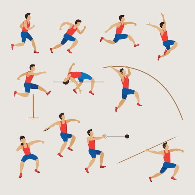 Sports Athletes, Track and Field, Man Set