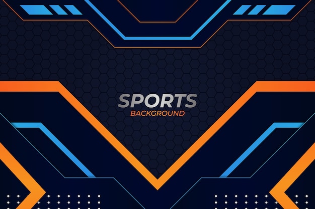 Sports Background Blue and Orange Style