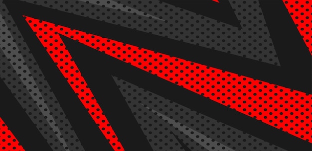 Vector sports background design with red and black accent colors with a dot texture pattern