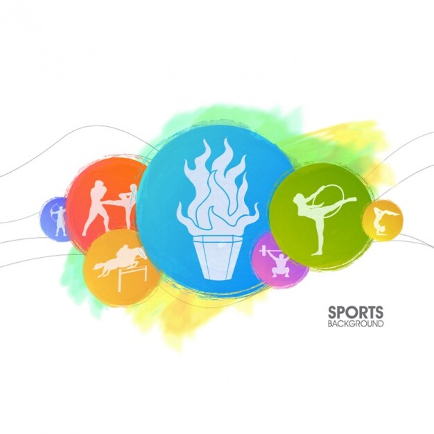 Sports background with circles in different colors