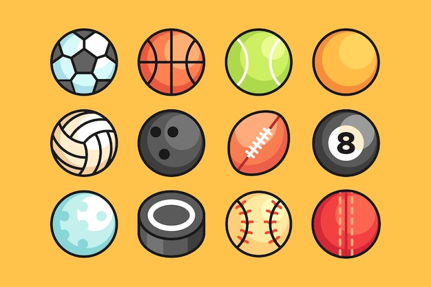 スポーツボールセットイラスト