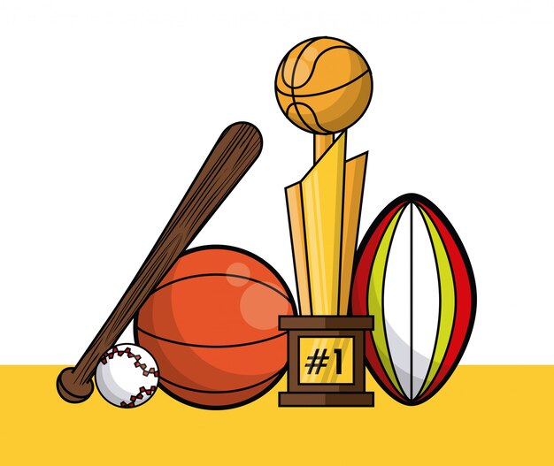 Vector sports balls equipment collection card