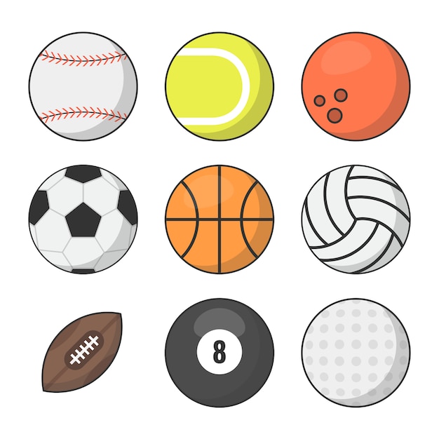 Sports balls vector set