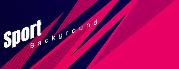 sports banner background in dark blue and pink sharp shapes composition