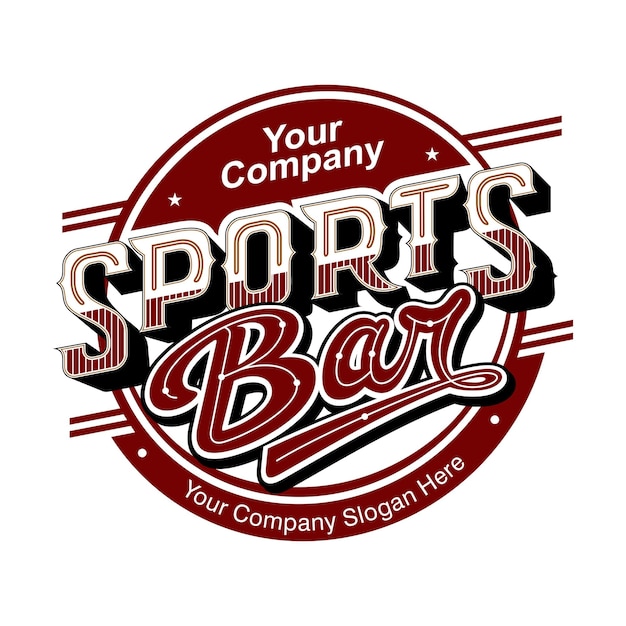 Premium Vector | Sports bar logo template, design