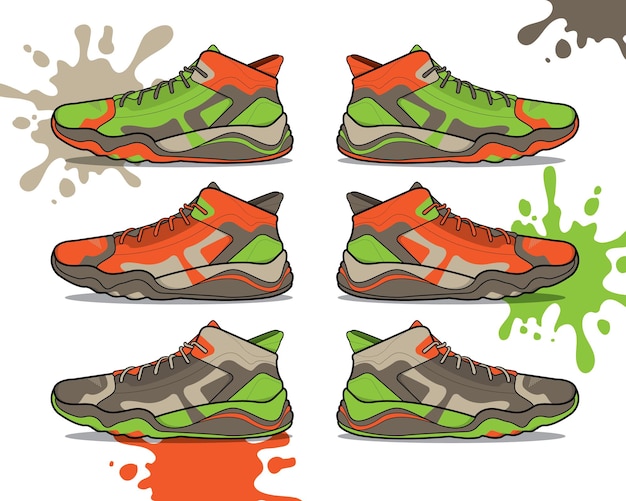 Sports basketball shoe design vector template