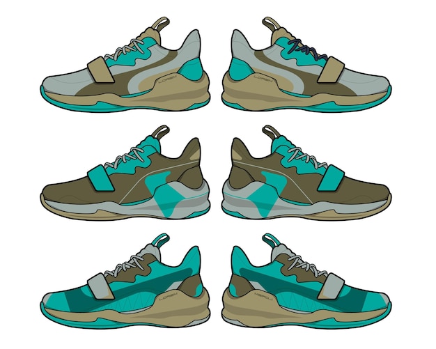 sports basketball shoe design vector template