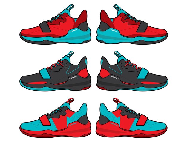 sports basketball shoe design vector template