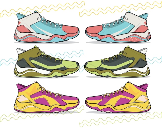 Sports basketball shoe design vector template