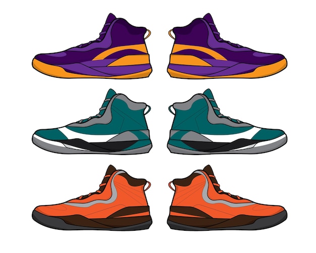 Sports basketball shoe design vector template