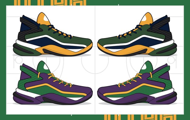 Sports basketball shoe design vector template