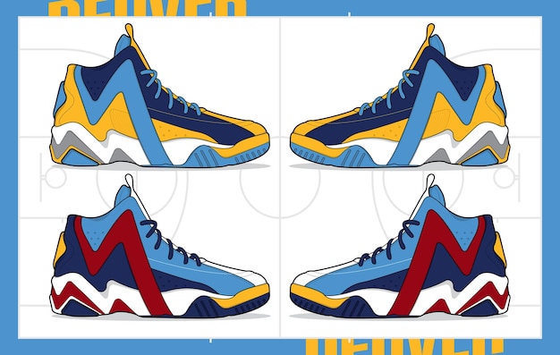 sports basketball shoe design vector template