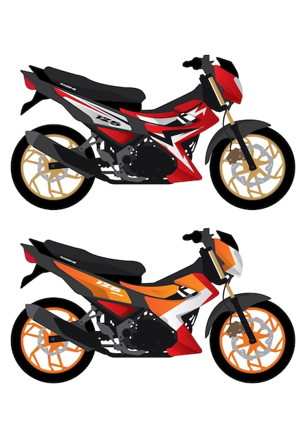 Sports bike motorcycle decal design template vector