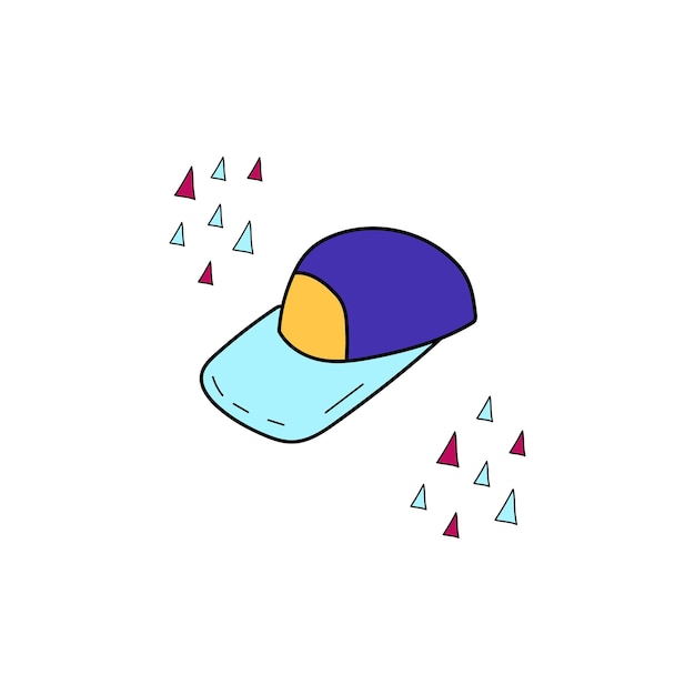 Vector sports cap. head summer hat. vector illustration