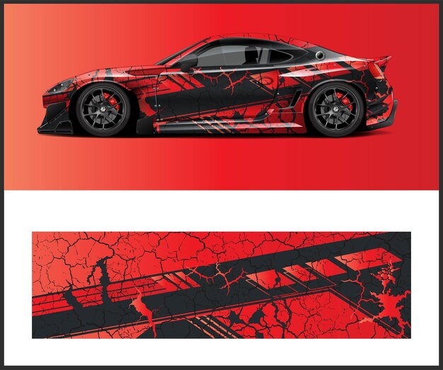 Sports car decal graphics wrap vector for car wrap design