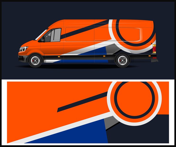 Vector sports car decal wrap design vector graphic for vehicle signage design
