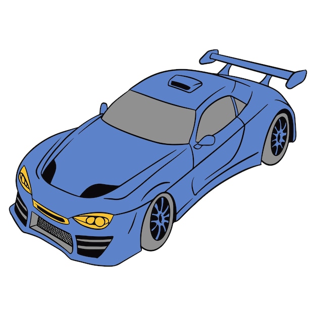 Vector sports car handdrawn illustration