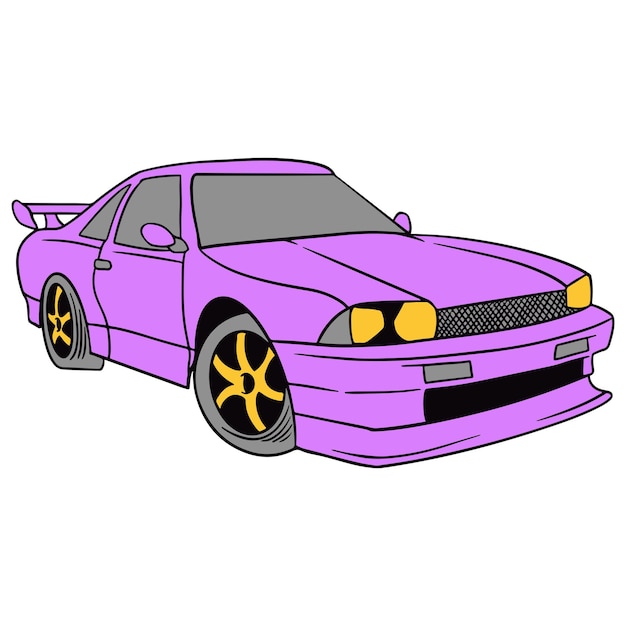 Vector sports car handdrawn illustration