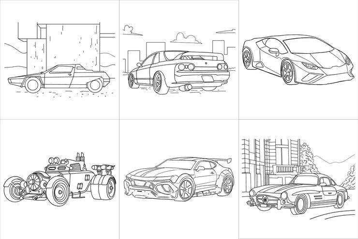 Vector sports car illustration in one line hand drawing. classic vintage sports car. modern car art.