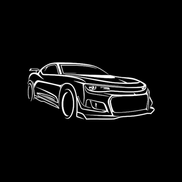 Sports car line art