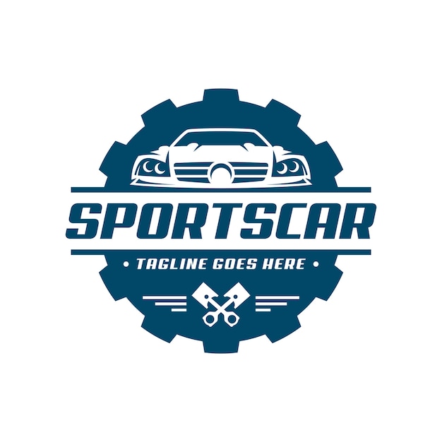 Vector sports car logo template or icon