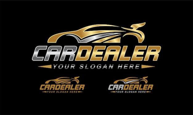 sports car silhouette logo automotive car showroom car dealer logo design vector supercar