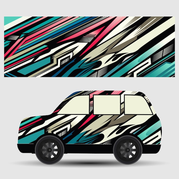 Vector sports car wrap decal designs abstract racing and sport car background
