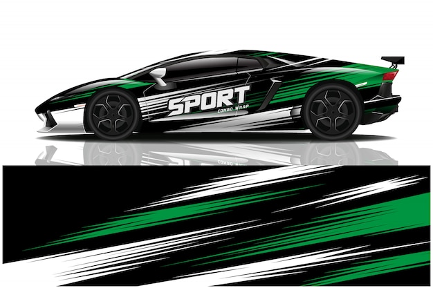 Sports car wrapping decal design