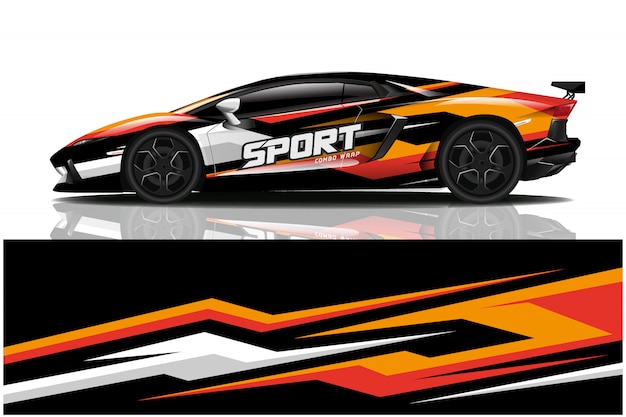 Sports car wrapping decal design