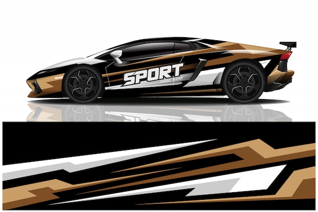 Sports car wrapping decal design