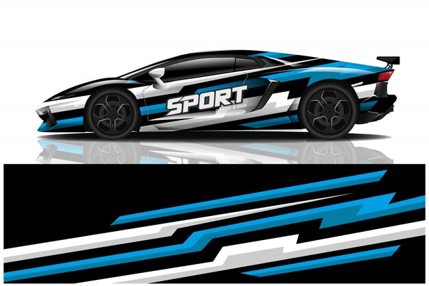 Sports car wrapping decal design