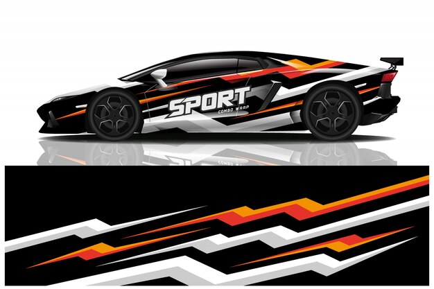 Sports car wrapping decal design