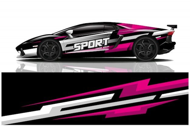 Sports car wrapping decal design