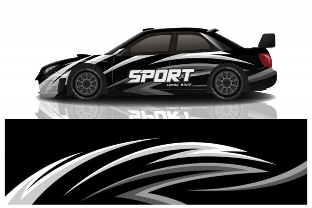 Sports car wrapping decal design