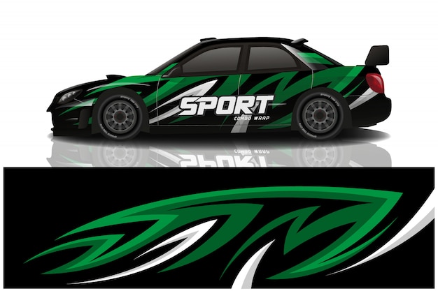 Sports car wrapping decal design