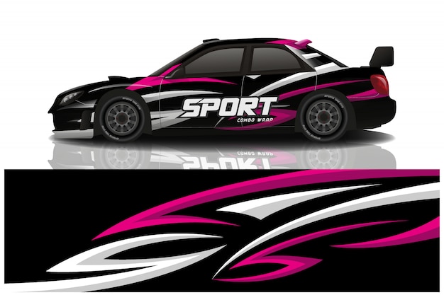 Sports car wrapping decal design