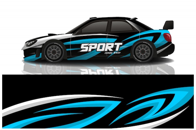 Sports car wrapping decal design