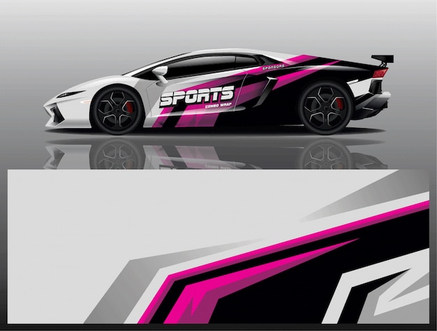 Sports car wrapping decal design