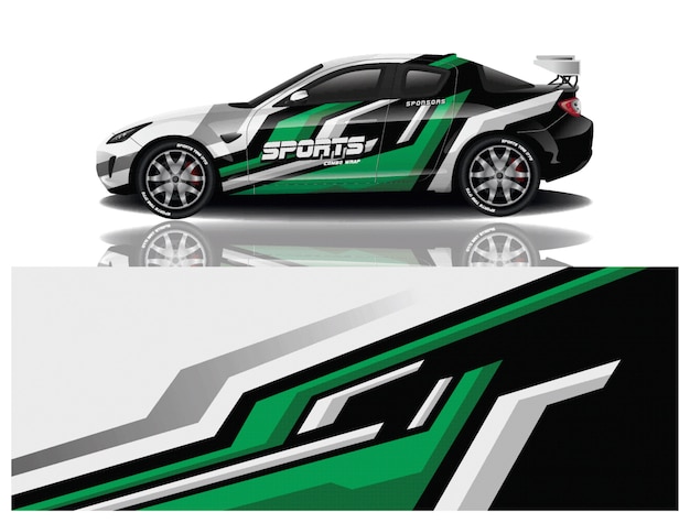 Sports car wrapping decal design