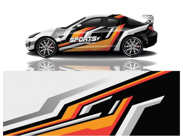 Sports car wrapping decal design